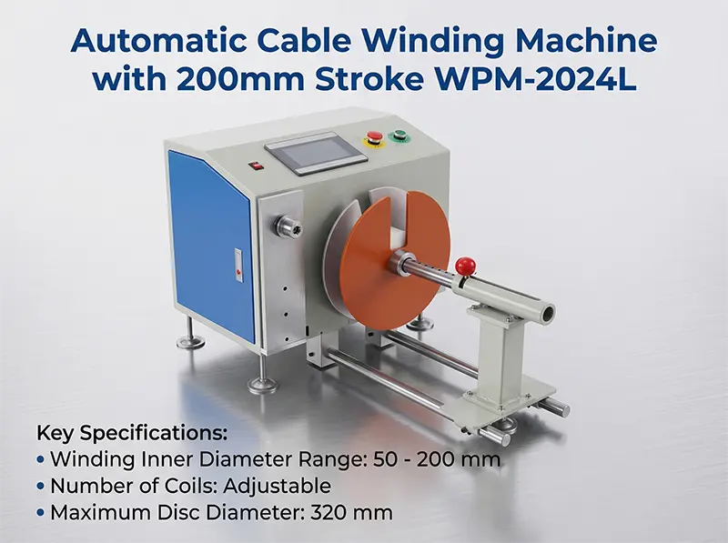 Mesin Gulung Kabel Automatik WPM-2024L – Susunan Automatik untuk Perindustrian