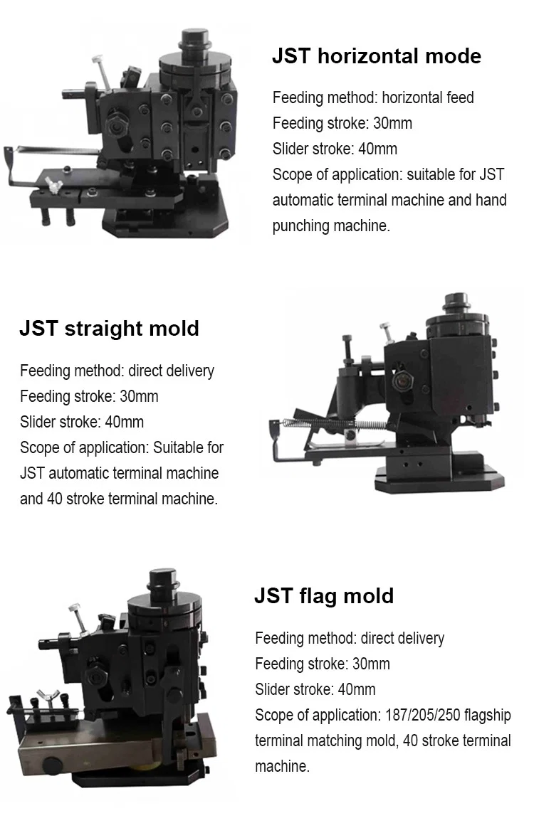 JST straight mold, Terminal Crimping Machine For European Mold, Terminal Crimping Machine For European Applicator, Jst Terminal Crimping Machine Acuan lurus JST, Mesin Crimping Terminal Untuk Acuan Eropah, Mesin Crimping Terminal Untuk Aplikator Eropah, Mesin Crimping Terminal Jst