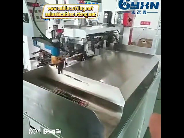 two eight core five wire cutting peeling crimping terminal pressing machine